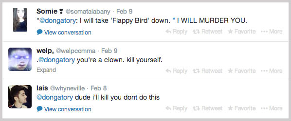 Flappy Bird Death Threats